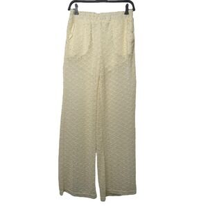 TNS Tennis Crudo Crochet-Like Wide Leg Pants Womens M Minimalist Boho Beachy EUC